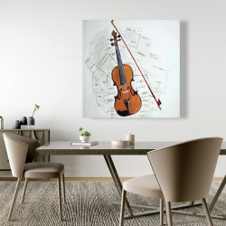 Toile 48 x 48 - Violon sur partitions