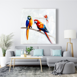 Canvas 48 x 48 - Parrots on a branch