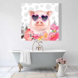 Canvas 48 x 48 - Little pig in love