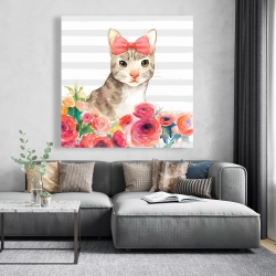 Toile 48 x 48 - Petit chat de fleur