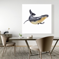 Toile 48 x 48 - Baleine bleue aquarelle