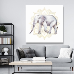 Canvas 48 x 48 - Elephant on mandalas