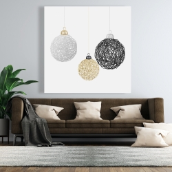 Canvas 48 x 48 - Three christmas balls