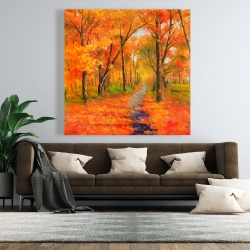 Canvas 48 x 48 - Autumn trail in the forest