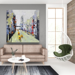 Canvas 48 x 48 - Gray street with yellow and red accents