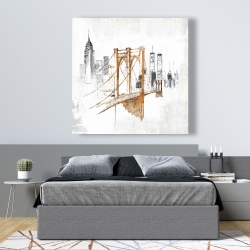 Canvas 48 x 48 - Brooklyn bridge blurry sketch