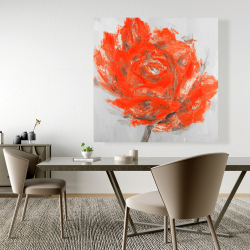 Toile 48 x 48 - Fleur rouge abstraite