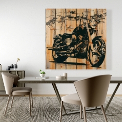 Canvas 48 x 48 - Motorcycle on wood background