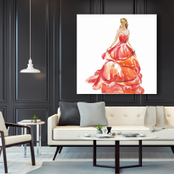 Toile 48 x 48 - Magnifique robe de bal rouge
