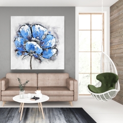 Canvas 48 x 48 - Abstract blue petals