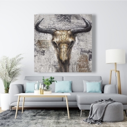 Canvas 48 x 48 - Bull skull with typography