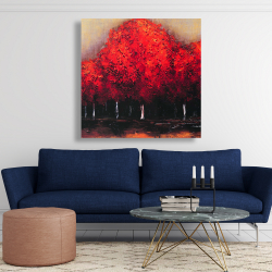 Canvas 48 x 48 - Red dark trees