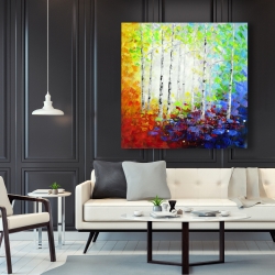 Toile 48 x 48 - Forêt multicolore