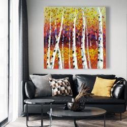 Canvas 48 x 48 - Colored birches