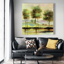 Canvas 48 x 48 - Trees near the lake