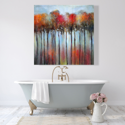 Toile 48 x 48 - Forêt abstraite et colorée