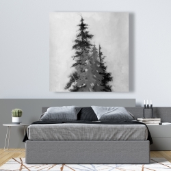 Canvas 48 x 48 - Silhouette of black and grey trees