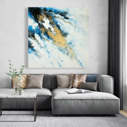 Toile 48 x 48 - Marbre bleu et doré