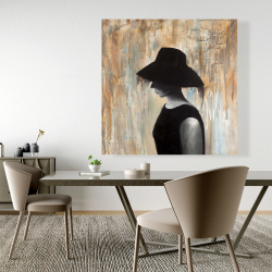 Canvas 48 x 48 - Audrey hepburn with a big hat