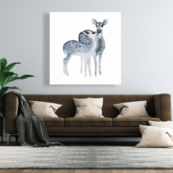 Toile 48 x 48 - Un amour de faons bleus