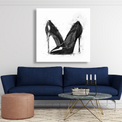 Toile 48 x 48 - Chaussures noires à talons hauts
