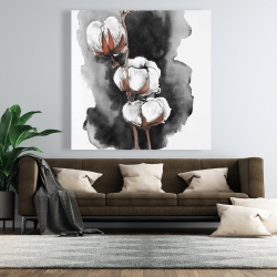 Canvas 48 x 48 - Watercolor cotton flowers