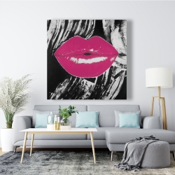 Canvas 48 x 48 - Pink glossy lips