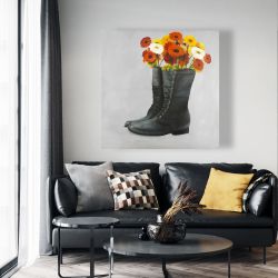 Canvas 48 x 48 - Boots full of flowers