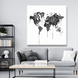 Canvas 48 x 48 - Watercolor world map
