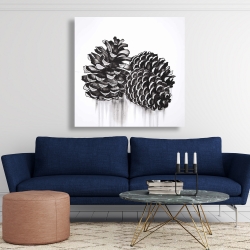 Canvas 48 x 48 - Three small pine cones