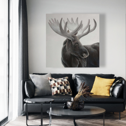 Toile 48 x 48 - Tête d'orignal profil