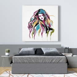 Toile 48 x 48 - Femme en art graffiti