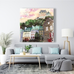 Canvas 48 x 48 - Château frontenac in the petit champlain