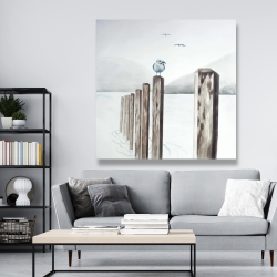 Toile 48 x 48 - Mouette à la marina