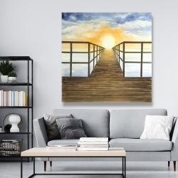 Toile 48 x 48 - Couché de soleil dans la mer