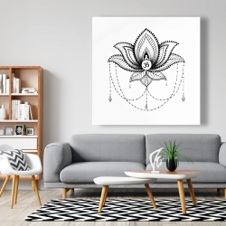 Toile 48 x 48 - Ornement d'un lotus ethnique