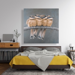 Canvas 48 x 48 - Four birds on a branch