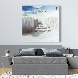 Toile 48 x 48 - Arrêt à la plage