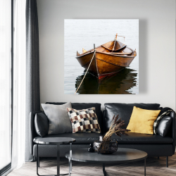 Canvas 48 x 48 - Rowboat on calm water