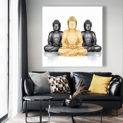 Toile 48 x 48 - Trio de bouddhas