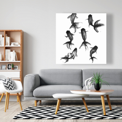 Canvas 48 x 48 - Black fishes