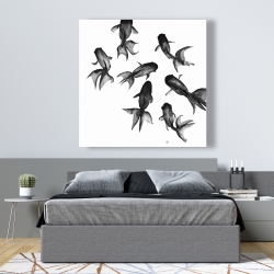 Toile 48 x 48 - Petits poissons noirs