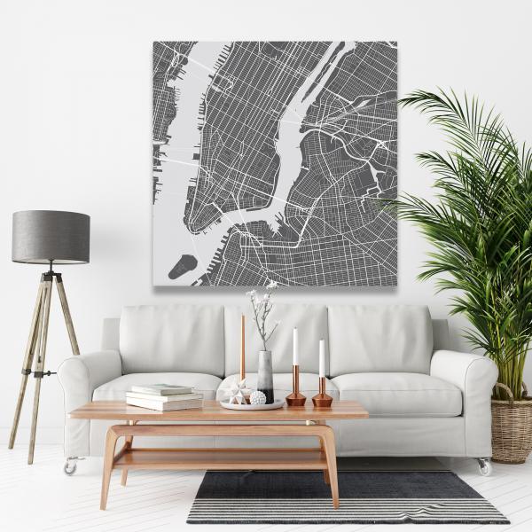 Toile 48 x 48 - Plan de la ville de new-york