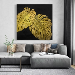 Toile 48 x 48 - Feuille monstera doré