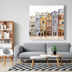 Toile 48 x 48 - Maisons à amsterdam