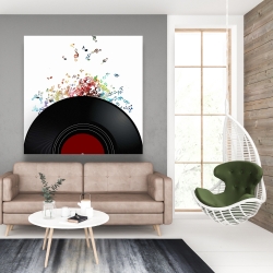 Canvas 48 x 48 - Notes escaping from a vinyl record