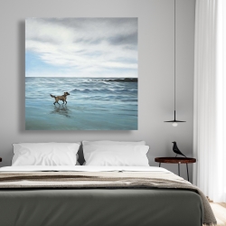 Toile 48 x 48 - Chien à la plage