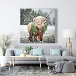Canvas 48 x 48 - Highland christmas cow