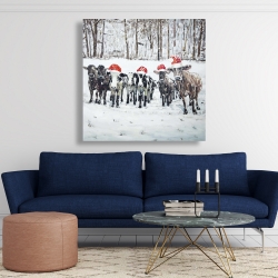 Canvas 48 x 48 - Curious christmas cows