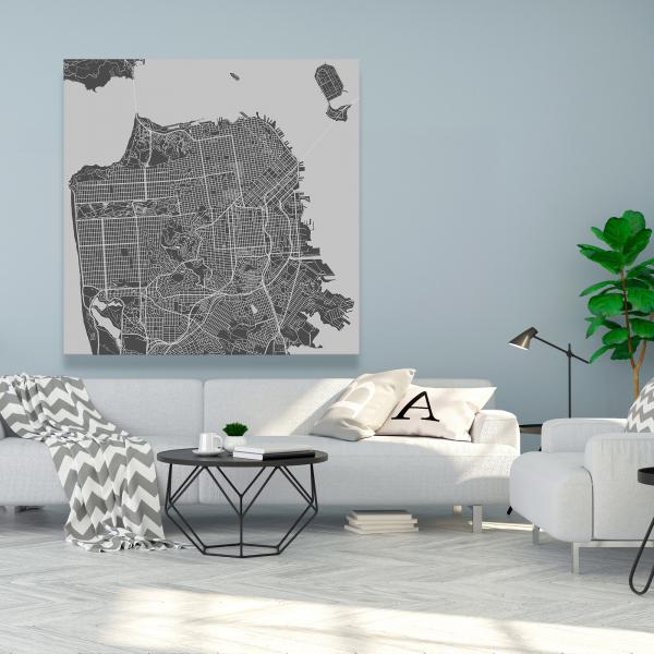 Toile 48 x 48 - Plan graphique de san francisco
